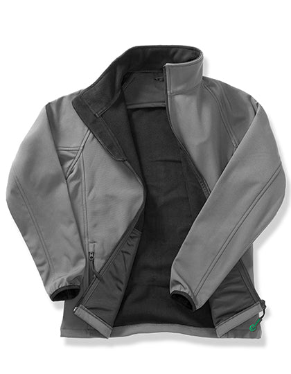 Result Recycled Women´s Printable Softshell Jacket with Recycled Fleece Inner in Charcoal/Black – mit Firmenlogo individualisierbar