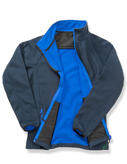 Result Recycled Women´s Printable Softshell Jacket with Recycled Fleece Inner in Navy/Royal – mit Firmenlogo individualisierbar