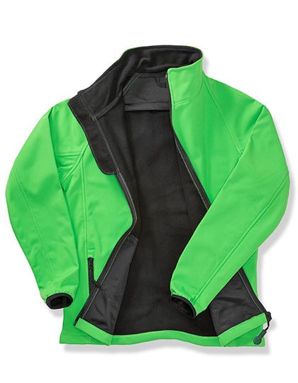 Result Recycled Women´s Printable Softshell Jacket with Recycled Fleece Inner in Vivid Green/Black – mit Firmenlogo individualisierbar