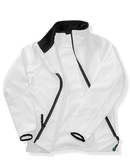 Result Recycled Women´s Printable Softshell Jacket with Recycled Fleece Inner in White/Black – mit Firmenlogo individualisierbar
