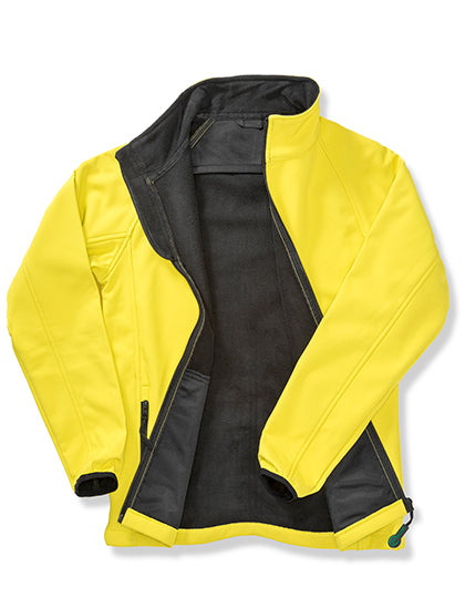 Result Recycled Women´s Printable Softshell Jacket with Recycled Fleece Inner in Yellow/Black – mit Firmenlogo individualisierbar