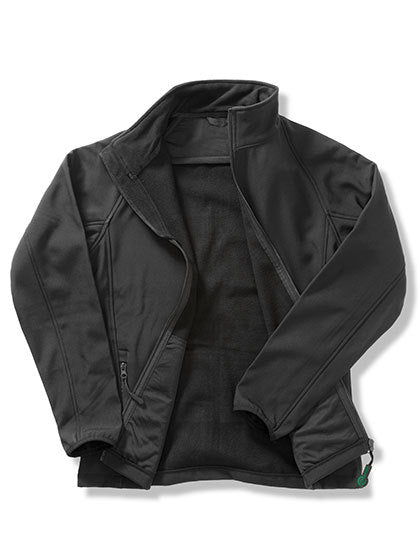 Result Recycled Men's Printable Softshell Jacket with Recycled Fleece Inner in Black/Black – mit Firmenlogo individualisierbar