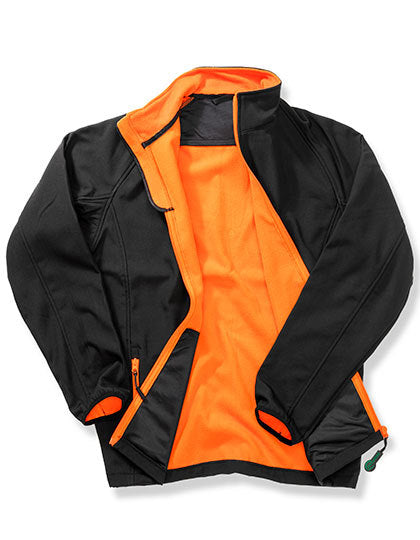Result Recycled Men's Printable Softshell Jacket with Recycled Fleece Inner in Black/Orange – mit Firmenlogo individualisierbar