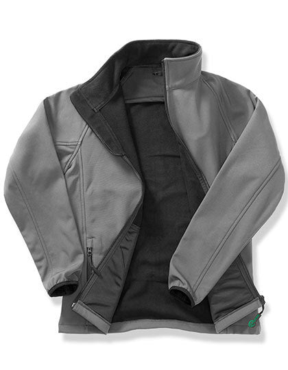 Result Recycled Men's Printable Softshell Jacket with Recycled Fleece Inner in Charcoal/Black – mit Firmenlogo individualisierbar