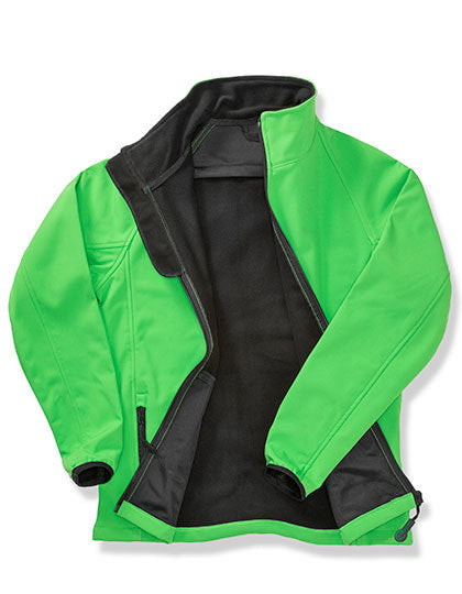 Result Recycled Men's Printable Softshell Jacket with Recycled Fleece Inner in Vivid Green/Black – mit Firmenlogo individualisierbar
