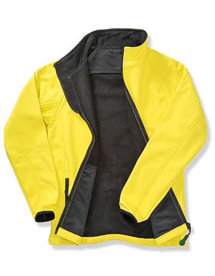 Result Recycled Men's Printable Softshell Jacket with Recycled Fleece Inner in Yellow/Black – mit Firmenlogo individualisierbar