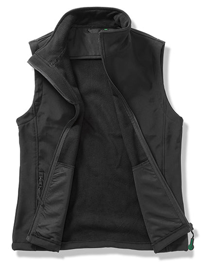 Result Recycled Women´s Printable Softshell Bodywarmer with Recycled Fleece Inner in Black/Black – mit Firmenlogo individualisierbar