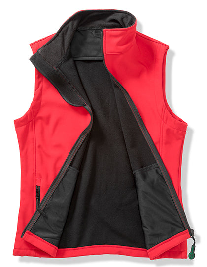 Result Recycled Women´s Printable Softshell Bodywarmer with Recycled Fleece Inner in Red/Black – mit Firmenlogo individualisierbar
