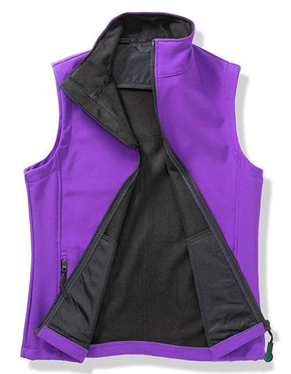 Result Recycled Men's Printable Softshell Bodywarmer with Recycled Fleece Inner in Purple/Black – mit Firmenlogo individualisierbar