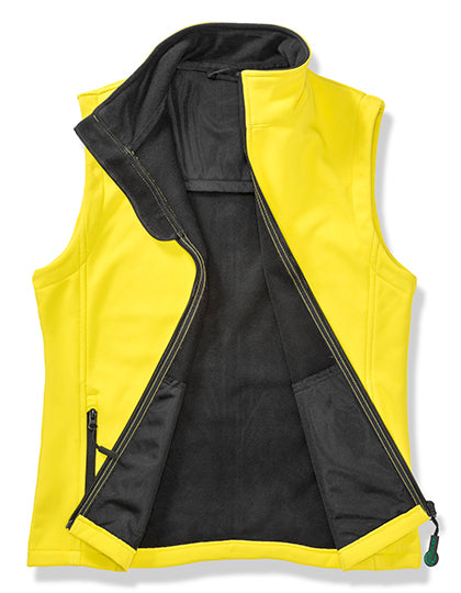 Result Recycled Men's Printable Softshell Bodywarmer with Recycled Fleece Inner in Yellow/Black – mit Firmenlogo individualisierbar