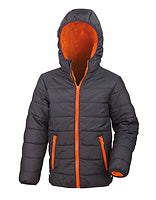 Result Core Kinder-Steppjacke in Black – mit Firmenlogo individualisierbar