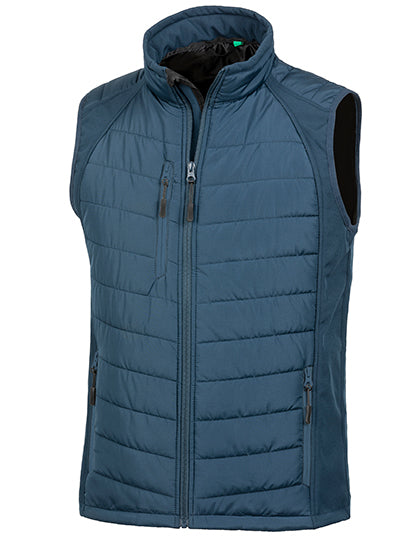 Result Recycled Recycled Compass Padded Softshell Gilet in Navy/Navy – mit Firmenlogo individualisierbar