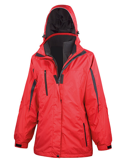 Result Women´s 3-in-1 Journey Jacket With Soft Shell Inner in Red/Black – mit Firmenlogo individualisierbar
