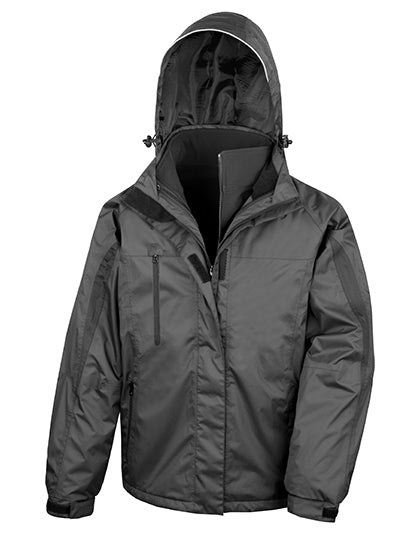 Result Men´s 3-in-1 Journey Jacket With Soft Shell Inner in Black/Black – mit Firmenlogo individualisierbar