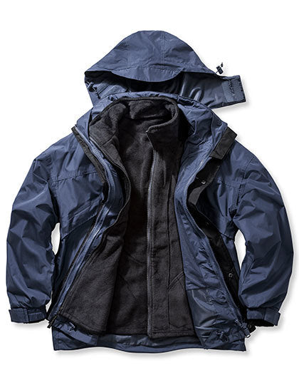 Result 3-in-1 Zip & Clip Jacket in Navy – mit Firmenlogo individualisierbar