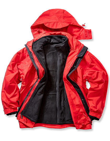 Result 3-in-1 Zip & Clip Jacket in Red – mit Firmenlogo individualisierbar