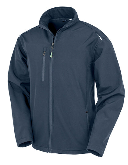 Reflektierende Softshell-Jacke mit Mikrofleece-Innenfutter von Result Genuine Recycled – Produkt- und Farbansicht für Textildruck und Stickerei