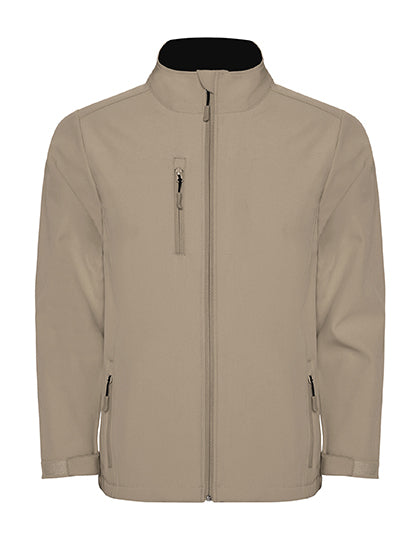 Roly Men´s Nebraska Softshell Jacket in Dark Sand 219 – mit Firmenlogo individualisierbar