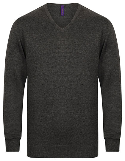 Men´s Lightweight V-Neck Jumper von Henbury – Produkt- und Farbansicht für Textildruck und Stickerei
