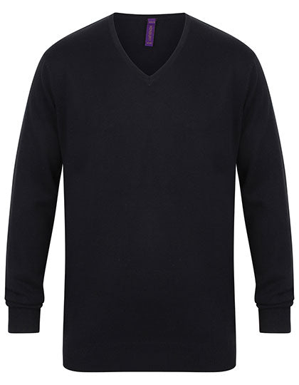 Men´s Lightweight V-Neck Jumper von Henbury – Produkt- und Farbansicht für Textildruck und Stickerei