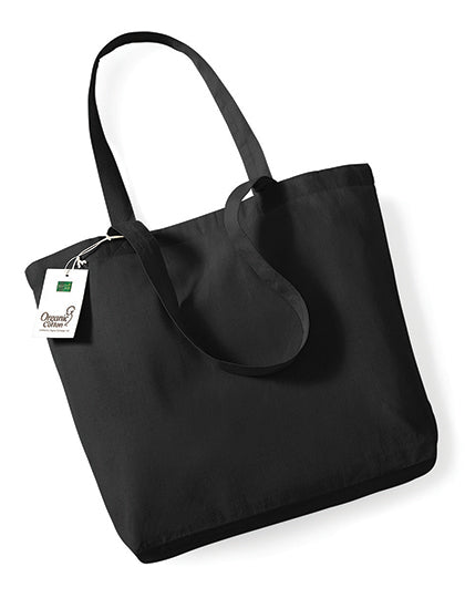 Westford Mill Organic Cotton Shopper in Black – mit Firmenlogo individualisierbar