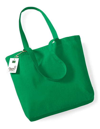 Westford Mill Organic Cotton Shopper in Kelly Green – mit Firmenlogo individualisierbar