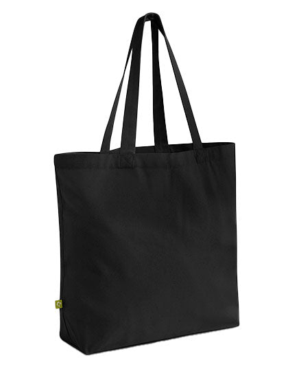 Westford Mill EarthAware® Organic Maxi Bag for Life in Black – mit Firmenlogo individualisierbar