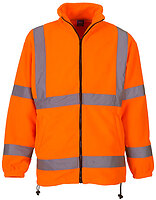 YOKO Warnschutz-Fleecejacke in Hi-Vis Orange – mit Firmenlogo individualisierbar