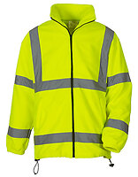 YOKO Warnschutz-Fleecejacke in Hi-Vis Yellow – mit Firmenlogo individualisierbar