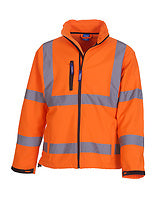YOKO Warnschutz-Softshelljacke in Hi-Vis Orange – mit Firmenlogo individualisierbar