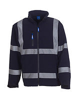 YOKO Warnschutz-Softshelljacke in Navy – mit Firmenlogo individualisierbar