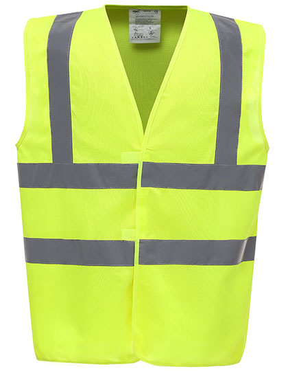 YOKO Hi-Vis 2 Bands & Braces Waistcoat YK100 in Hi-Vis Yellow