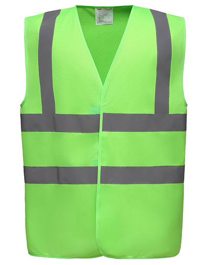 YOKO Hi-Vis 2 Bands & Braces Waistcoat YK100 in Lime