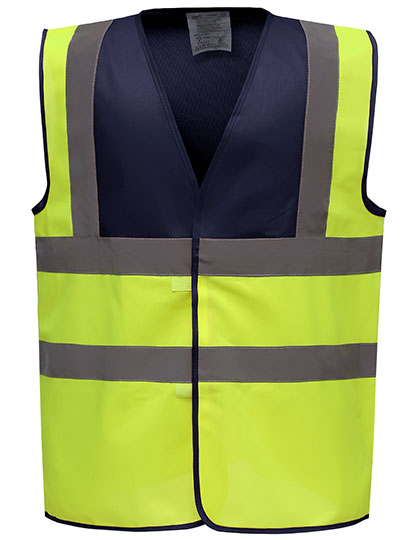 YOKO Hi-Vis 2 Bands & Braces Waistcoat YK100 in Navy Yoke