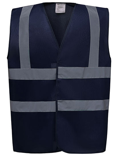 YOKO Hi-Vis 2 Bands & Braces Waistcoat YK100 in Navy