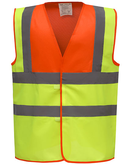 YOKO Hi-Vis 2 Bands & Braces Waistcoat YK100 in Orange Yoke