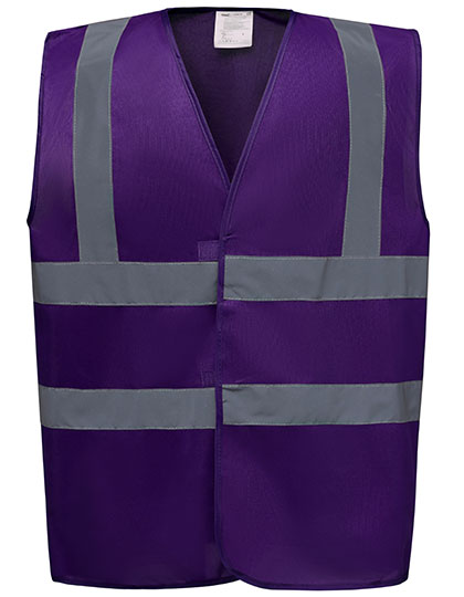 YOKO Hi-Vis 2 Bands & Braces Waistcoat YK100 in Purple