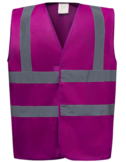 YOKO Hi-Vis 2 Bands & Braces Waistcoat YK100 in Raspberry