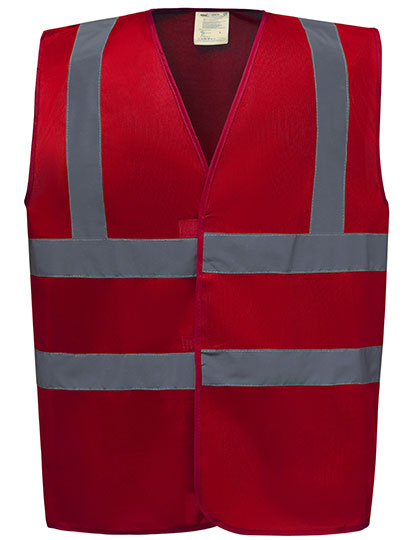 YOKO Hi-Vis 2 Bands & Braces Waistcoat YK100 in Red