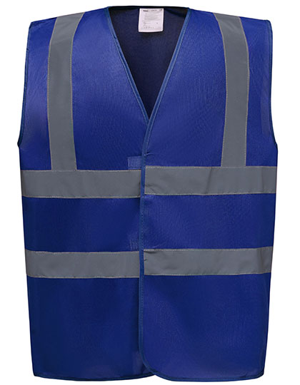 YOKO Hi-Vis 2 Bands & Braces Waistcoat YK100 in Royal Blue