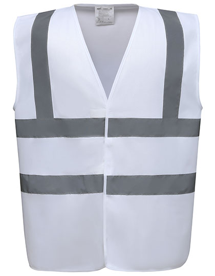 YOKO Hi-Vis 2 Bands & Braces Waistcoat YK100 in White