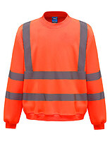 YOKO Warnschutz-Sweatshirt in Hi-Vis Orange – mit Firmenlogo individualisierbar