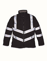 YOKO Warnschutzjacke Kensington mit Fleecefutter in Black – mit Firmenlogo individualisierbar