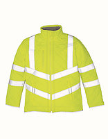 YOKO Warnschutzjacke Kensington mit Fleecefutter in Hi-Vis Yellow – mit Firmenlogo individualisierbar