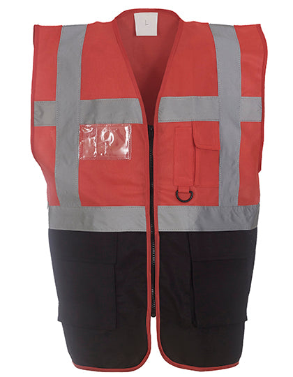 YOKO Multi-Functional Executive Waistcoat YK801 in Red / Black