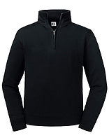 Russell Athletic Herren Quarter-Zip-Sweatshirt Authentic in Black – mit Firmenlogo individualisierbar