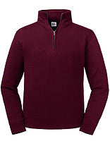 Russell Athletic Herren Quarter-Zip-Sweatshirt Authentic in Burgundy – mit Firmenlogo individualisierbar