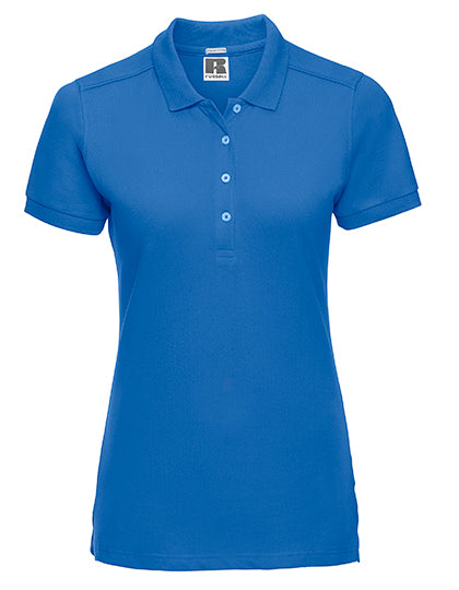 Damen Slim-Fit Stretch-Polo von Russell – Produkt- und Farbansicht für Textildruck und Stickerei