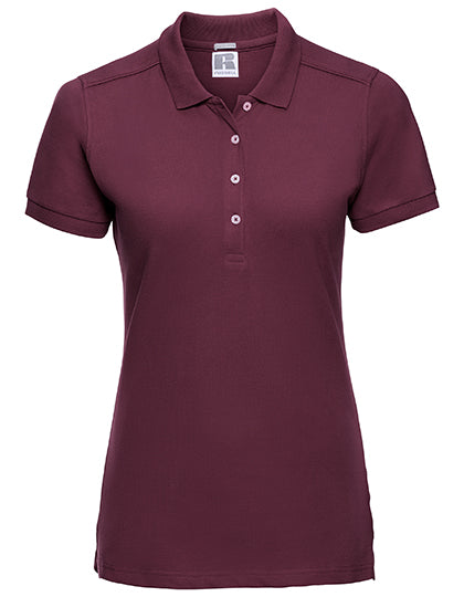 Damen Slim-Fit Stretch-Polo von Russell – Produkt- und Farbansicht für Textildruck und Stickerei