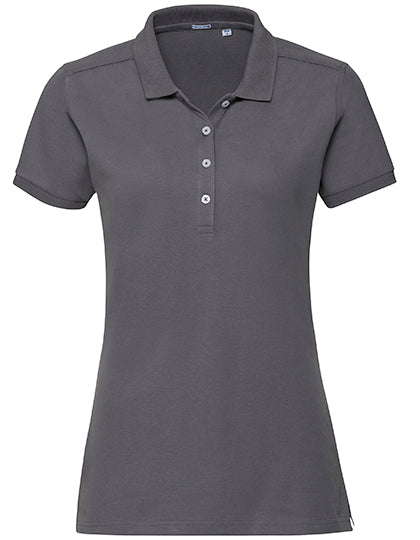 Damen Slim-Fit Stretch-Polo von Russell – Produkt- und Farbansicht für Textildruck und Stickerei